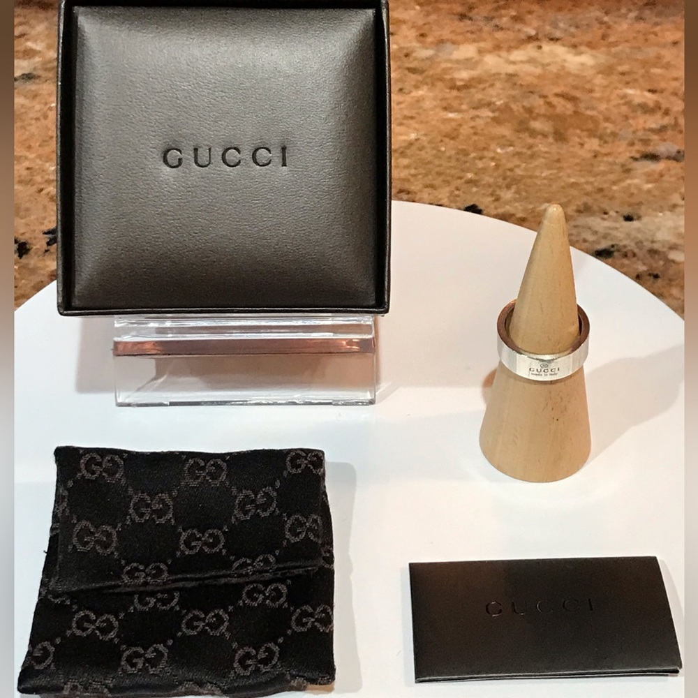 GUCCI Silver Ag925 Ring- Size US 8.75❤️ - Picture 4 of 17